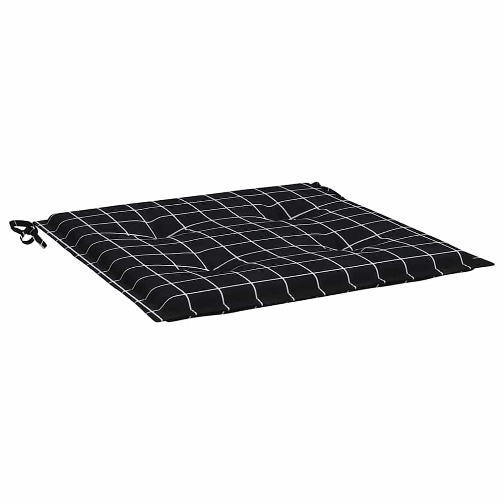 Cuscini per Sedia 42 pz Motivo a Quadri Nero 50x50x3 cm Tessuto | homemem39