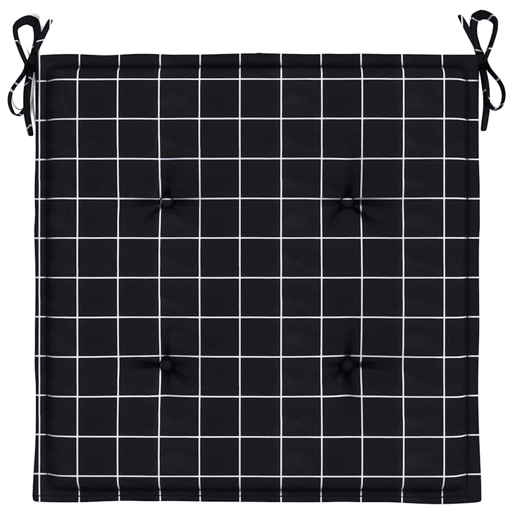 Cuscini per Sedia 42 pz Motivo a Quadri Nero 50x50x3 cm Tessuto | homemem39