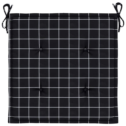 Cuscini per Sedia 42 pz Motivo a Quadri Nero 50x50x3 cm Tessuto | homemem39