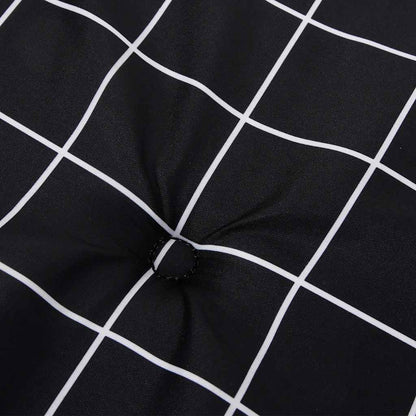 Cuscini per Sedia 42 pz Motivo a Quadri Nero 50x50x3 cm Tessuto | homemem39