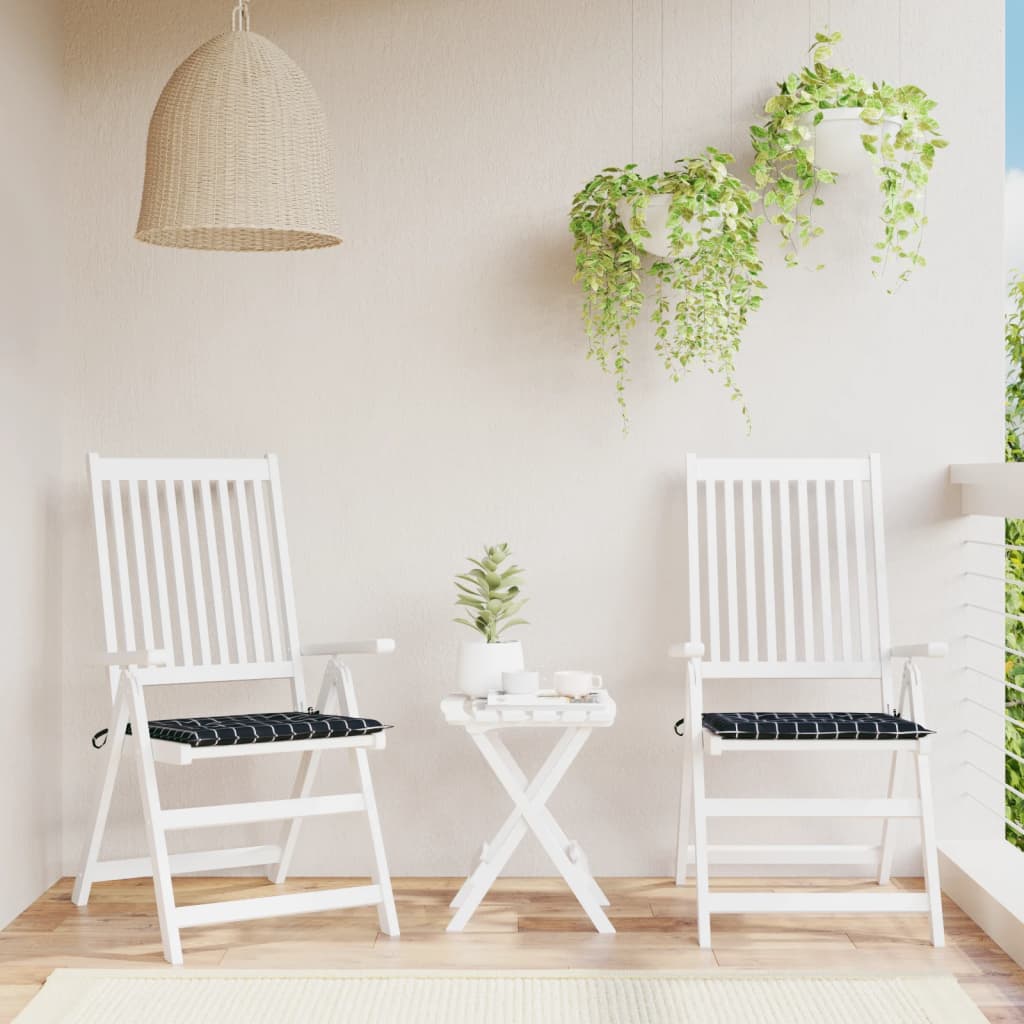 Cuscini per Sedia 42 pz Motivo a Quadri Nero 50x50x3 cm Tessuto | homemem39