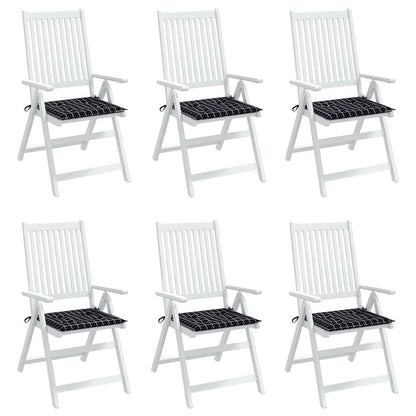 Cuscini per Sedia 6 pz Motivo a Quadri Nero 50x50x3cm Tessuto | homemem39