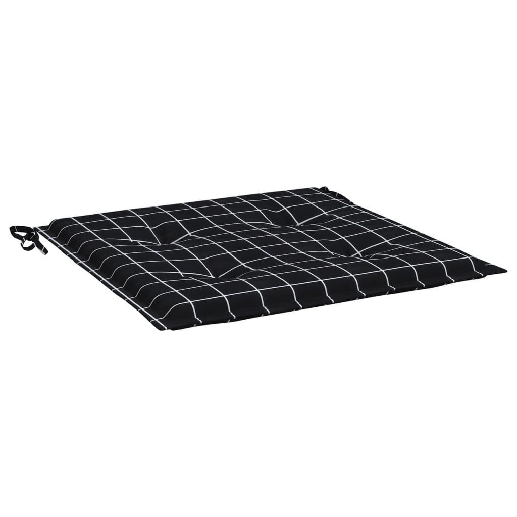 Cuscini per Sedia 6 pz Motivo a Quadri Nero 50x50x3cm Tessuto | homemem39