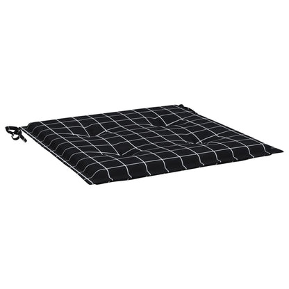 Cuscini per Sedia 6 pz Motivo a Quadri Nero 50x50x3cm Tessuto | homemem39
