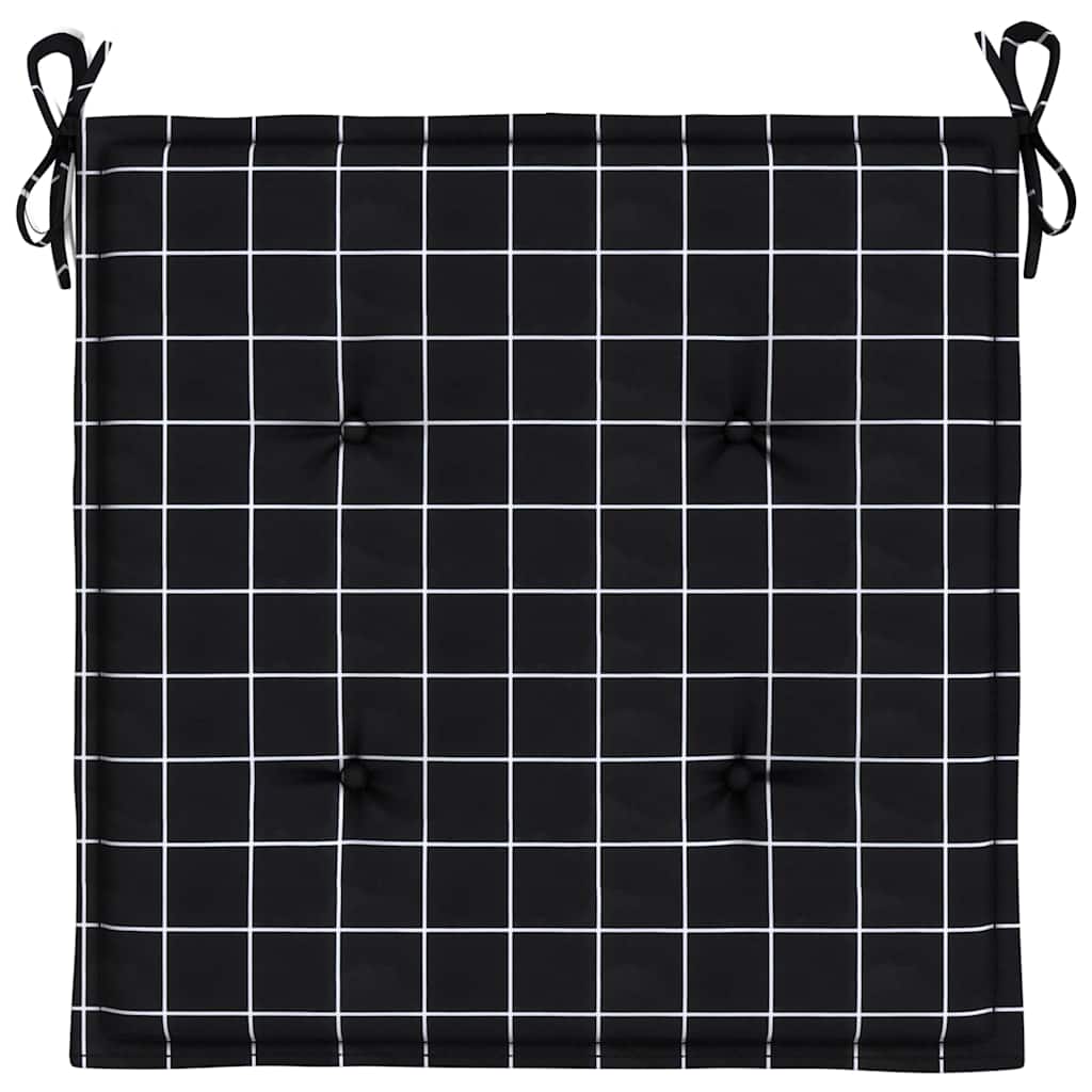 Cuscini per Sedia 6 pz Motivo a Quadri Nero 50x50x3cm Tessuto | homemem39