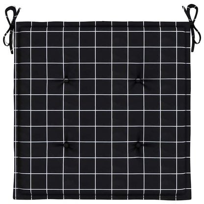 Cuscini per Sedia 6 pz Motivo a Quadri Nero 50x50x3cm Tessuto | homemem39