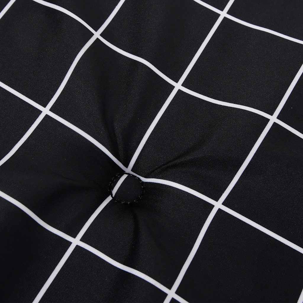 Cuscini per Sedia 6 pz Motivo a Quadri Nero 50x50x3cm Tessuto | homemem39