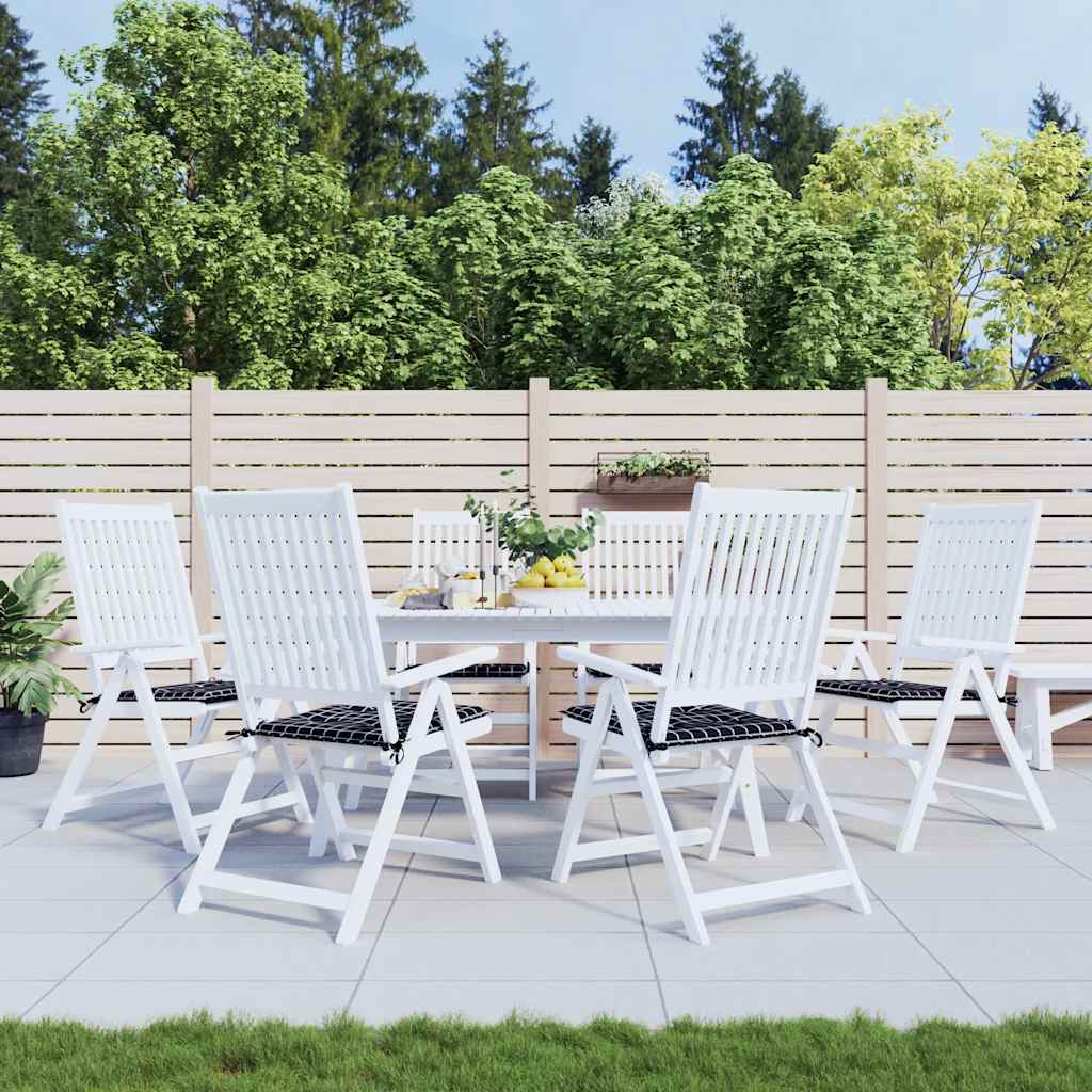 Cuscini per Sedia 6 pz Motivo a Quadri Nero 50x50x3cm Tessuto | homemem39