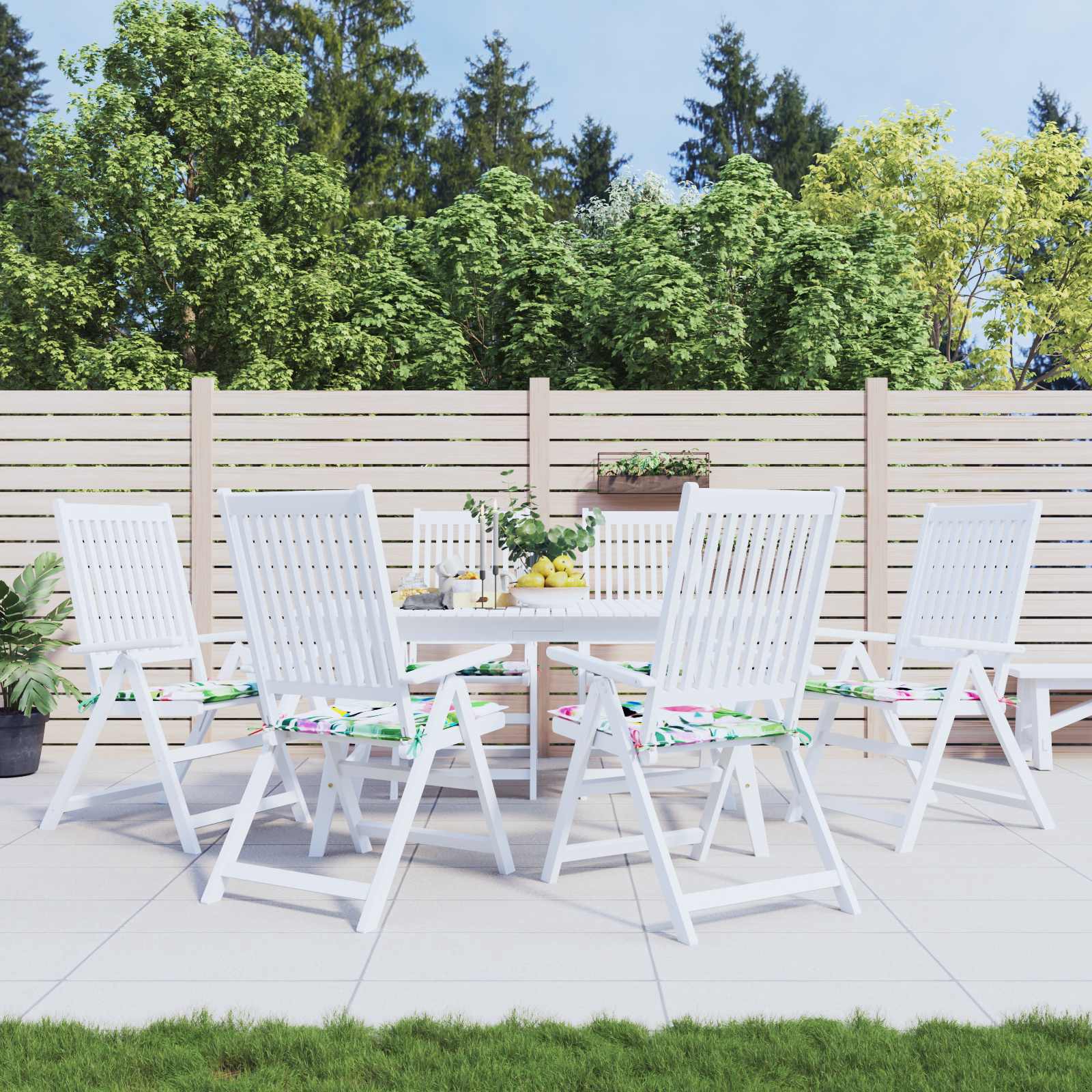 Cuscini per sedie 6 pz Multicolore 50 x 50 x 4 cm | homemem39