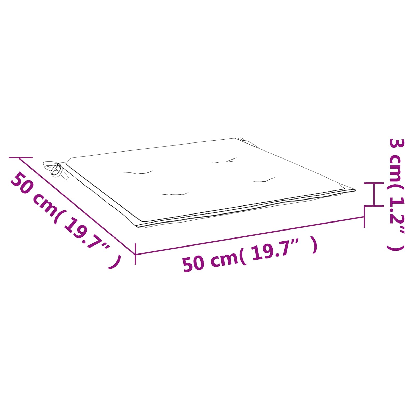 Cuscini per sedie 6 pz Multicolore 50 x 50 x 4 cm | homemem39