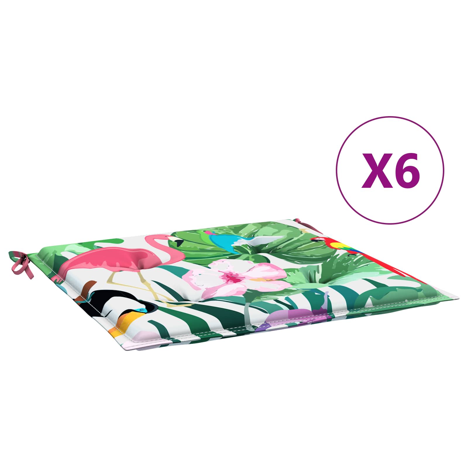 Cuscini per sedie 6 pz Multicolore 50 x 50 x 4 cm | homemem39