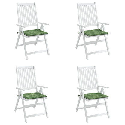 Cuscini per sedie 4 pz Verde e Bianco 50 x 50 x 4 cm | homemem39