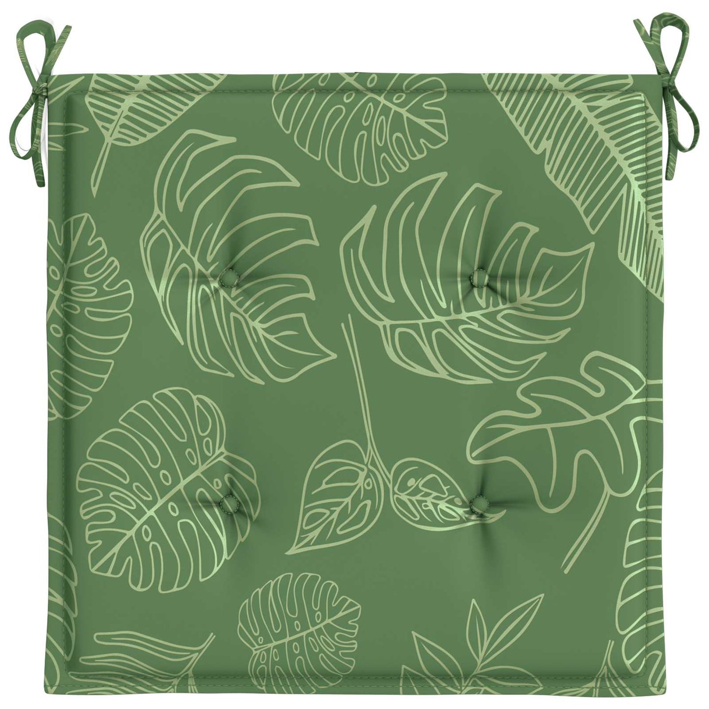 Cuscini per sedie 4 pz Verde e Bianco 50 x 50 x 4 cm | homemem39