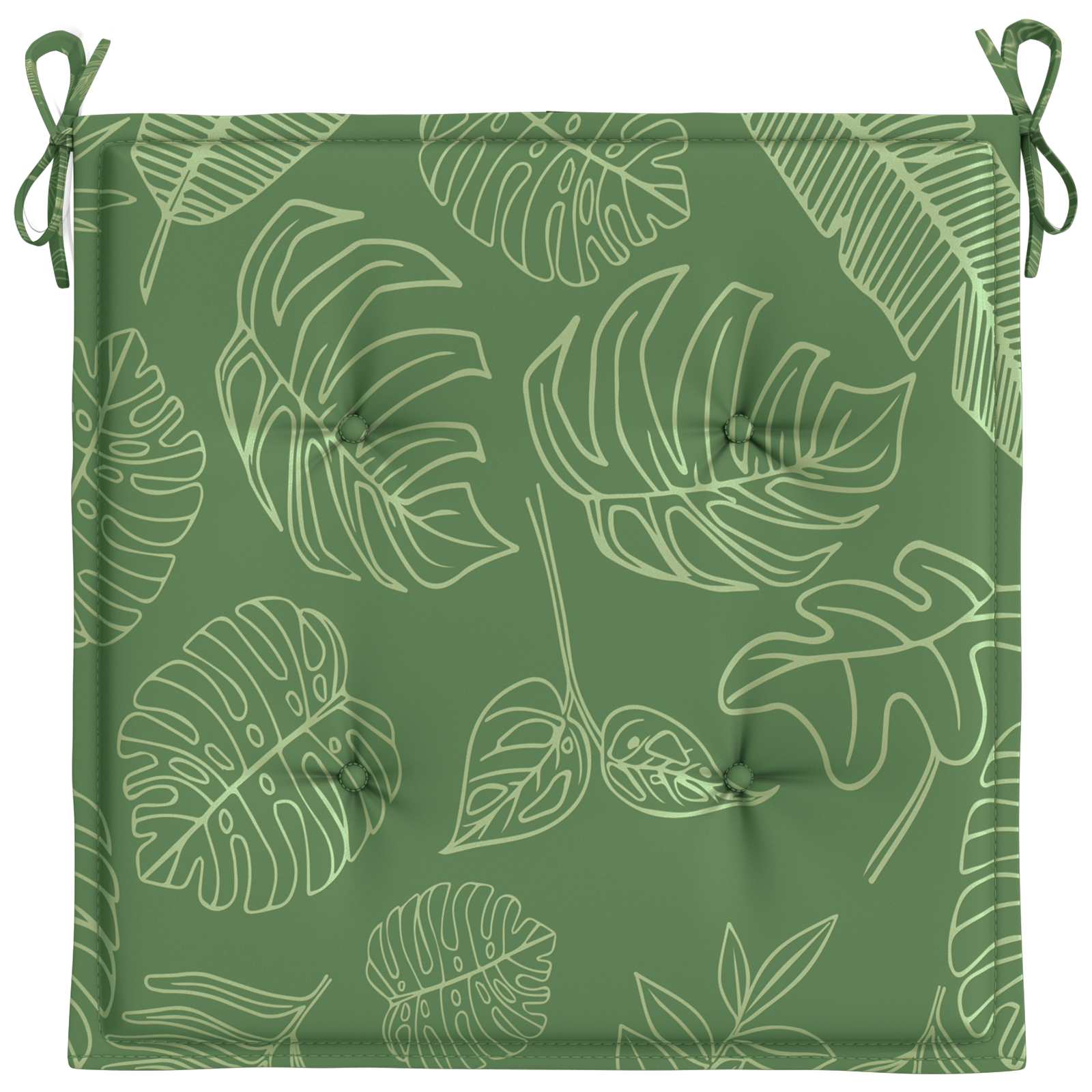 Cuscini per sedie 4 pz Verde e Bianco 50 x 50 x 4 cm | homemem39