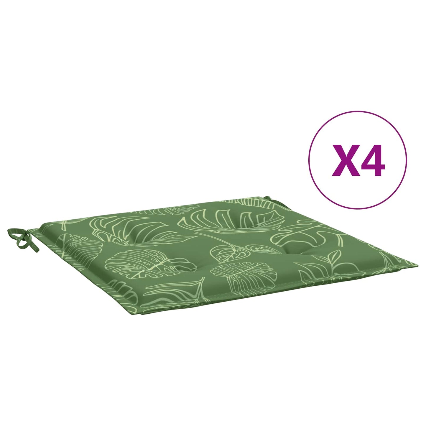 Cuscini per sedie 4 pz Verde e Bianco 50 x 50 x 4 cm | homemem39