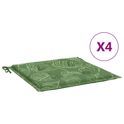 Cuscini per sedie 4 pz Verde e Bianco 50 x 50 x 4 cm | homemem39
