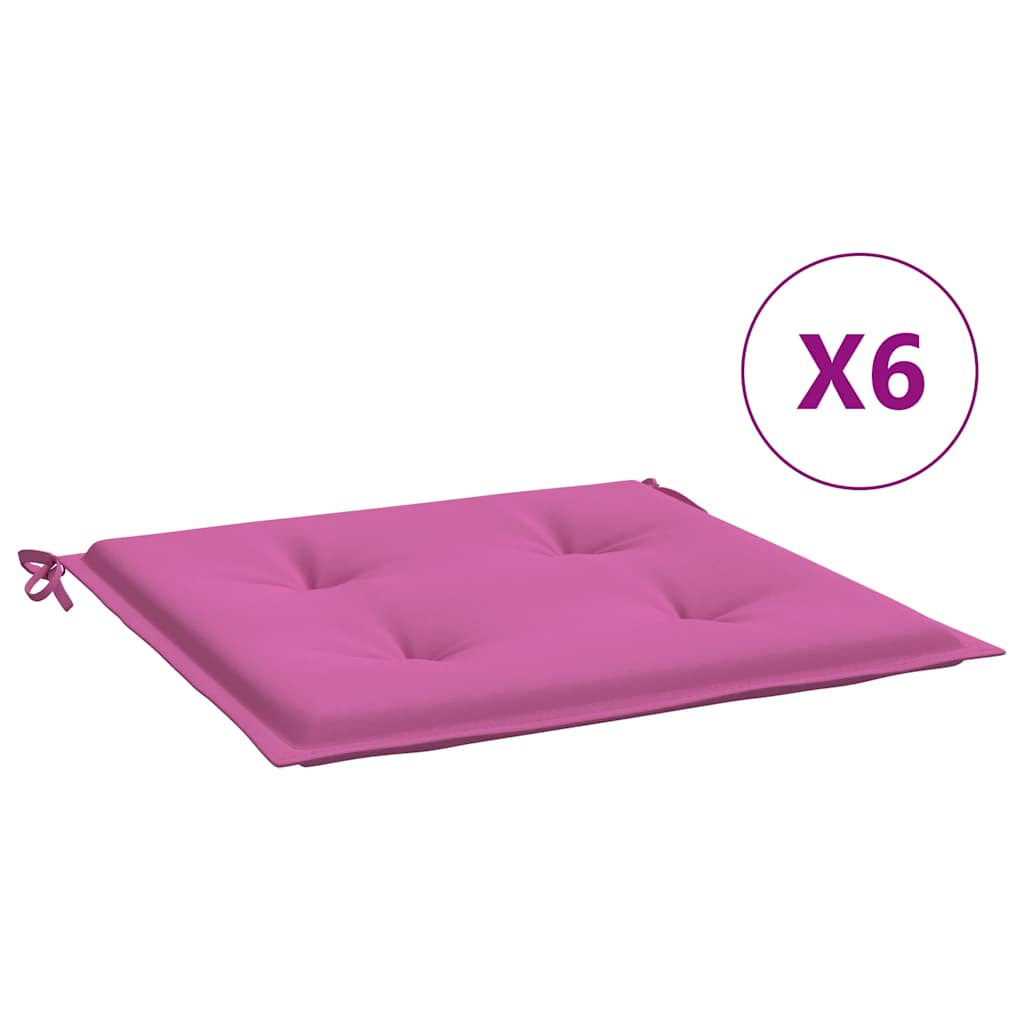 Cuscini per Sedia 6 pz Rosa 50x50x3 cm in Tessuto | homemem39