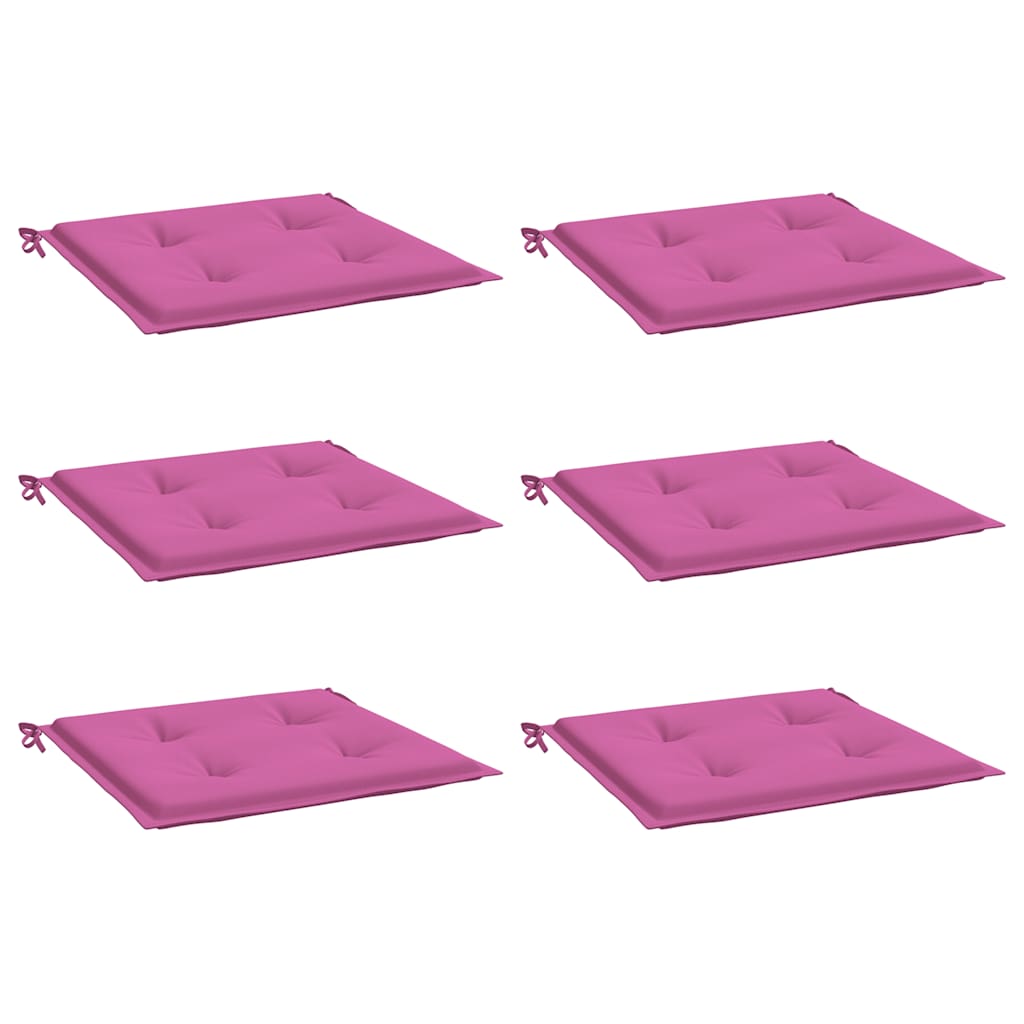 Cuscini per Sedia 6 pz Rosa 50x50x3 cm in Tessuto | homemem39