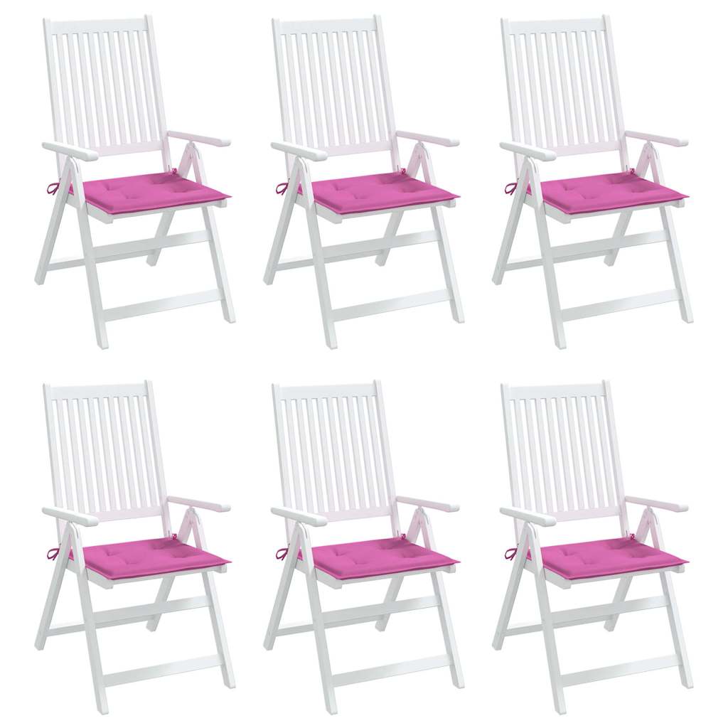 Cuscini per Sedia 6 pz Rosa 50x50x3 cm in Tessuto | homemem39