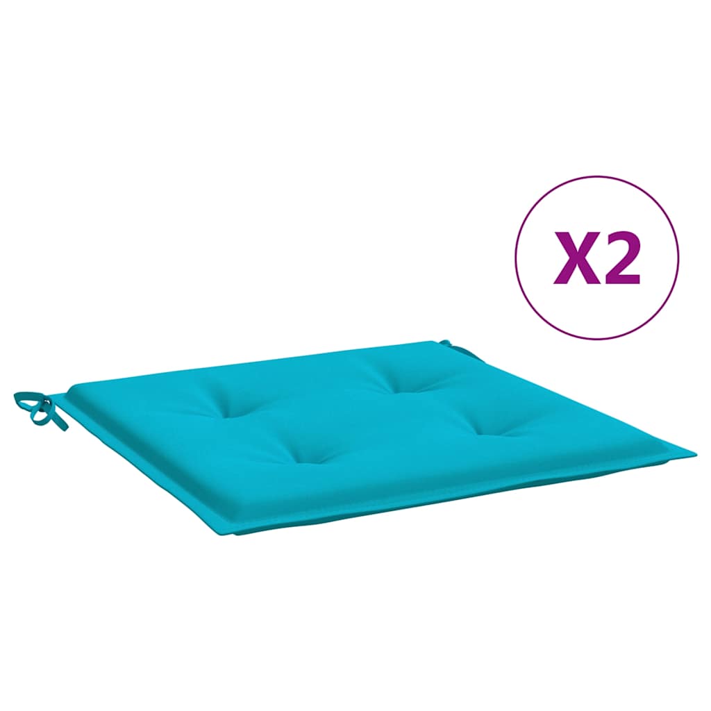 Cuscini per Sedia 2 pz Turchese 50x50x3 cm in Tessuto | homemem39