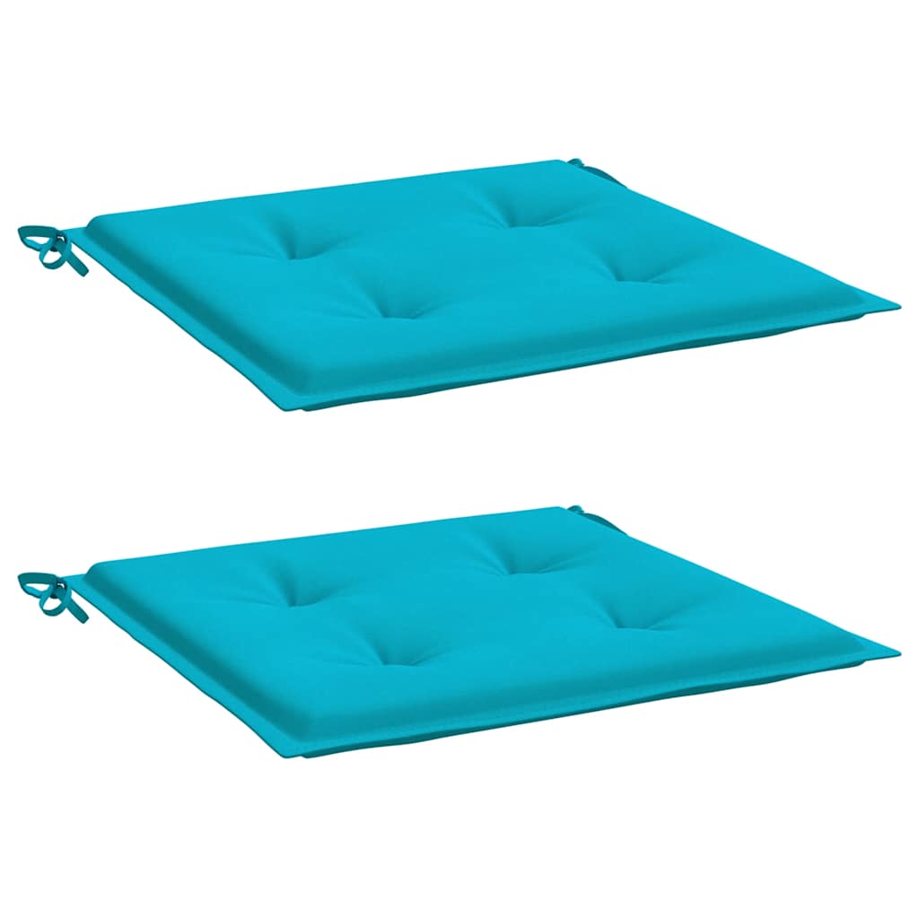 Cuscini per Sedia 2 pz Turchese 50x50x3 cm in Tessuto | homemem39