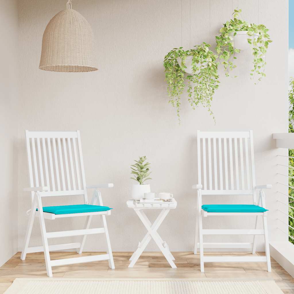 Cuscini per Sedia 2 pz Turchese 50x50x3 cm in Tessuto | homemem39