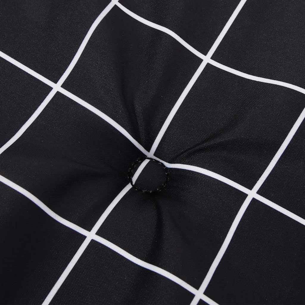 Cuscino Panca Giardino a Quadri Nero 100x50x4 cm Tessuto Oxford - homemem39