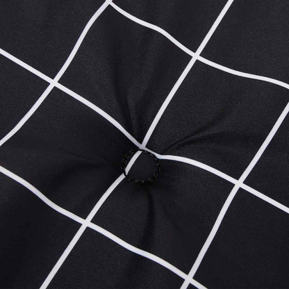 Cuscino Panca Giardino a Quadri Nero 100x50x4 cm Tessuto Oxford - homemem39