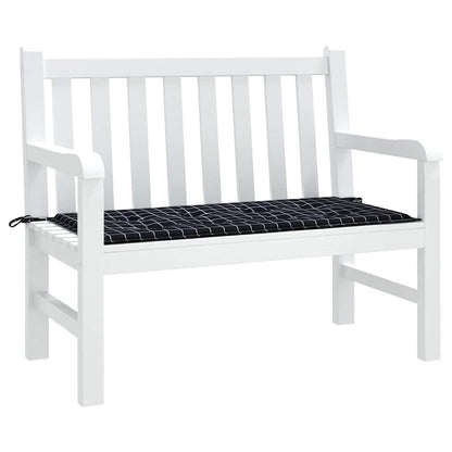 Cuscino Panca Giardino a Quadri Nero 120x50x4cm Tessuto Oxford - homemem39