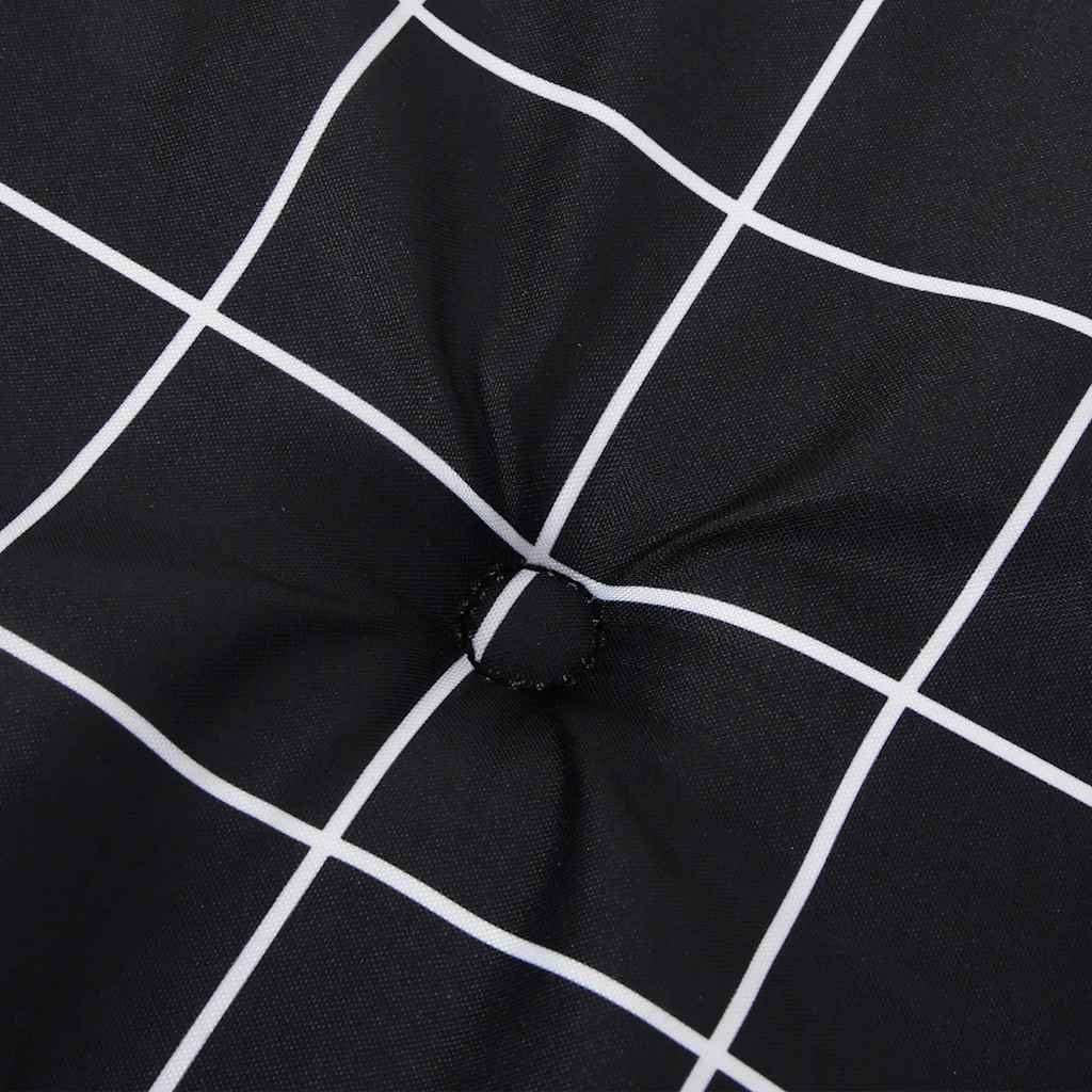 Cuscino Panca Giardino a Quadri Nero 120x50x4cm Tessuto Oxford - homemem39