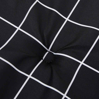 Cuscino Panca Giardino a Quadri Nero 120x50x4cm Tessuto Oxford - homemem39