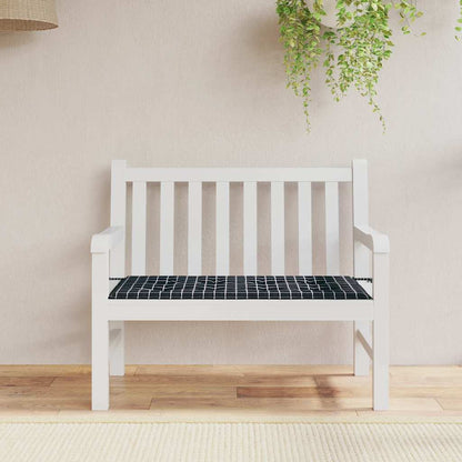 Cuscino Panca Giardino a Quadri Nero 120x50x4cm Tessuto Oxford - homemem39