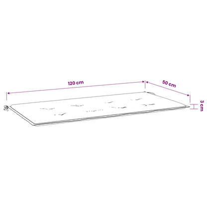 Cuscino per Panca a Foglie 120x50x3 cm in Tessuto Oxford