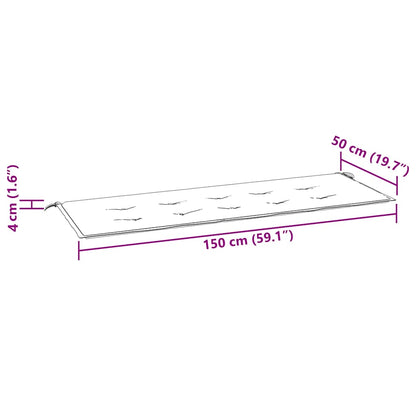 Cuscino per Panca da Giardino Rosa 150x50x3cm in Tessuto Oxford | homemem39