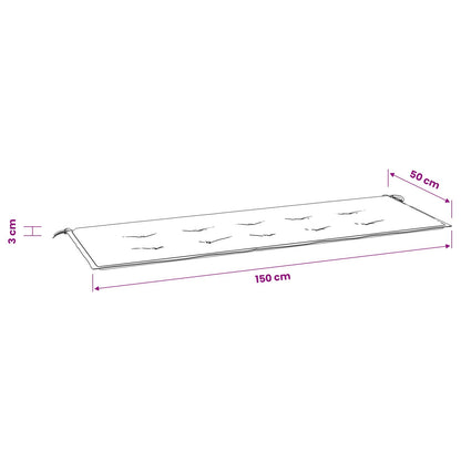 Cuscino Panca da Giardino Turchese 150x50x3cm in Tessuto Oxford