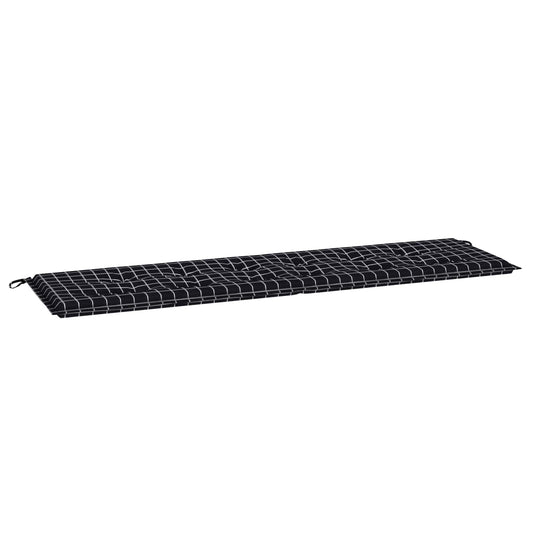 Cuscino per Panchina Tessuto Oxford Quadro Nero 180 x 50 x 3 cm - homemem39