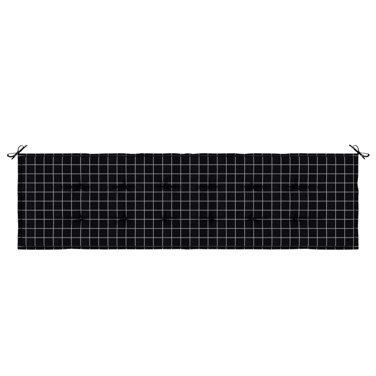 Cuscino per Panchina Tessuto Oxford Quadro Nero 180 x 50 x 3 cm
