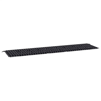 Cuscino Panca Giardino Motivo a Quadri Nero 200x50x4 cm Tessuto - homemem39