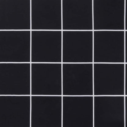 Cuscino Panca Giardino Motivo a Quadri Nero 200x50x4 cm Tessuto - homemem39