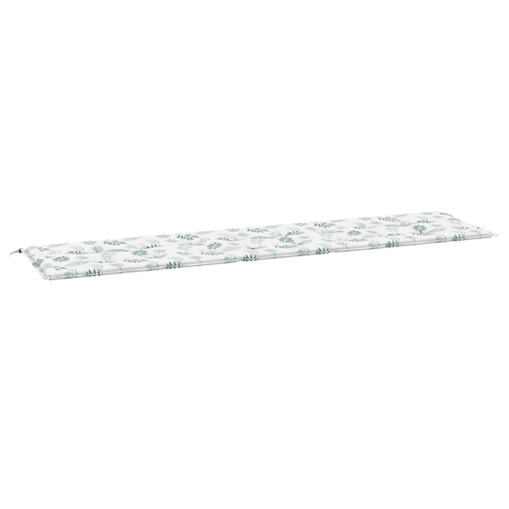 Cuscino Panca da Giardino Motivo a Foglie 200x50x3 cm Tessuto | homemem39