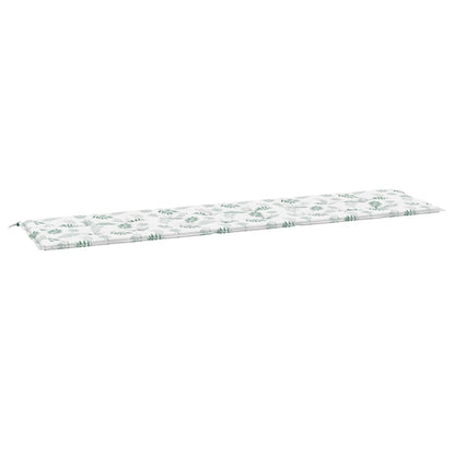 Cuscino Panca da Giardino Motivo a Foglie 200x50x3 cm Tessuto | homemem39