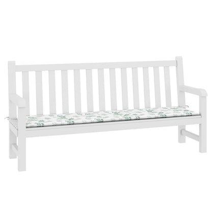 Cuscino Panca da Giardino Motivo a Foglie 200x50x3 cm Tessuto | homemem39