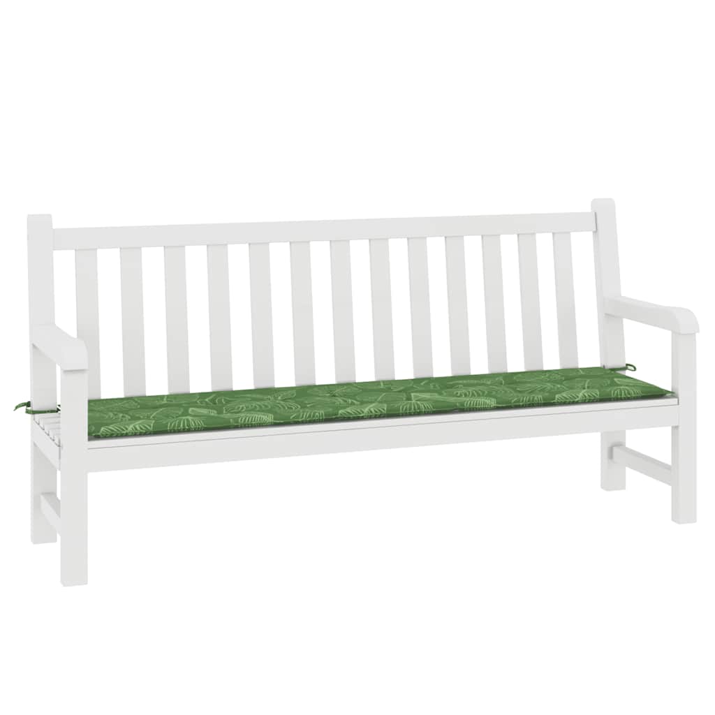 Cuscino Panca da Giardino Motivo a Foglie 200x50x3 cm Tessuto | homemem39