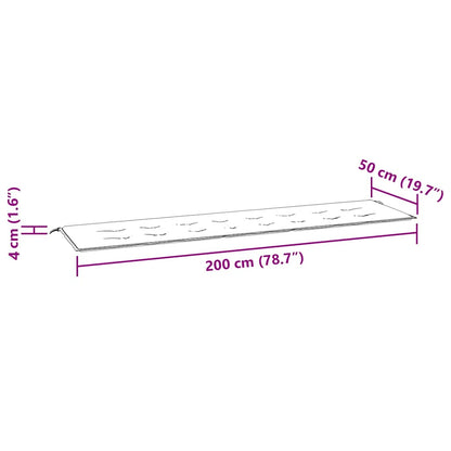 Cuscino per Panca da Giardino Rosa 200x50x3 cm in Tessuto | homemem39