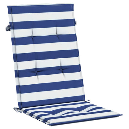 Cuscini Sedia Schienale Alto 2 pz Strisce Bianche e Blu Tessuto | homemem39