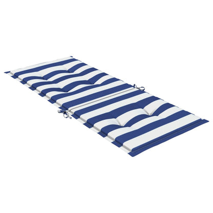Cuscini Sedia Schienale Alto 2 pz Strisce Bianche e Blu Tessuto | homemem39