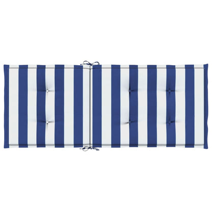 Cuscini Sedia Schienale Alto 2 pz Strisce Bianche e Blu Tessuto | homemem39