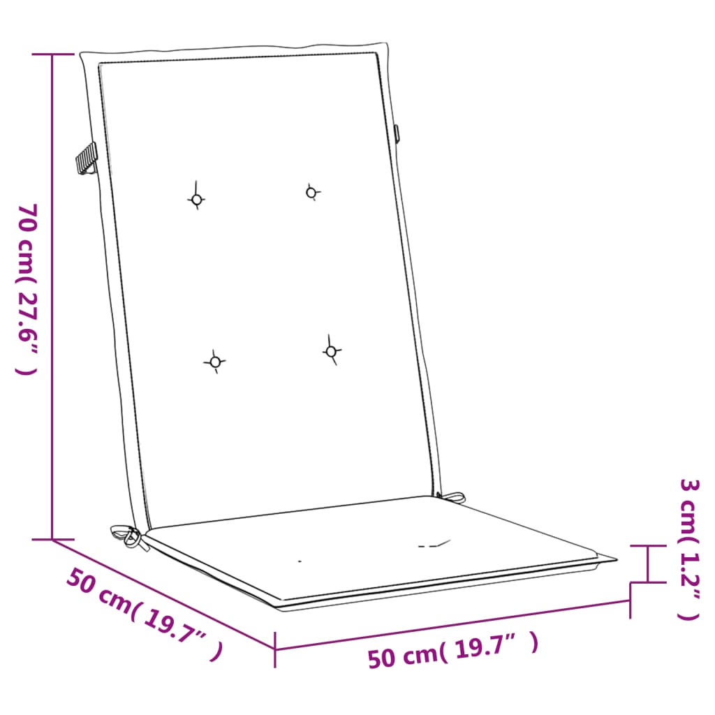 Cuscini Sedia Schienale Alto 2 pz Strisce Bianche e Blu Tessuto | homemem39