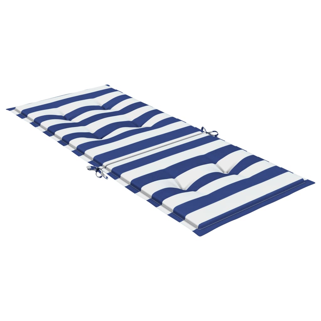 Cuscini Sedia Schienale Alto 4 pz Strisce Bianche e Blu Tessuto | homemem39
