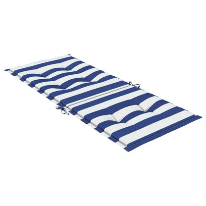 Cuscini Sedia Schienale Alto 4 pz Strisce Bianche e Blu Tessuto | homemem39
